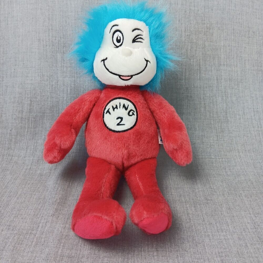 Aurora Dr. Seuss Thing 2 Red and Blue Cat in The Hat Character Plush Toy